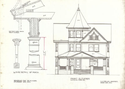 White Lace Inn Historical Building Plans by Architect, H.A. Foeller - Exterior Front