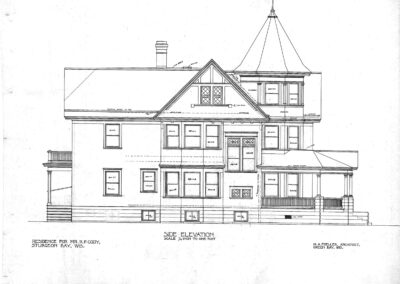 White Lace Inn Historical Building Plans by Architect, H.A. Foeller - Exterior West Side