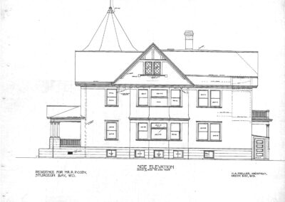 White Lace Inn Historical Building Plans by Architect, H.A. Foeller - Exterior East Side