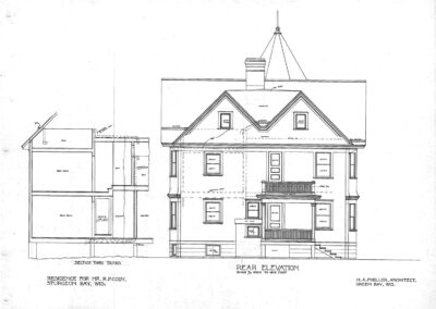 White Lace Inn Historical Building Plans by Architect, H.A. Foeller - Exterior Rear