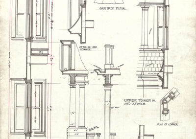 White Lace Inn Historical Building Plans by Architect, H.A. Foeller - Exterior Details