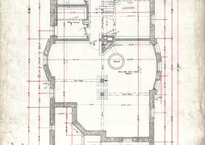 White Lace Inn Historical Building Plans by Architect, H.A. Foeller - Basement
